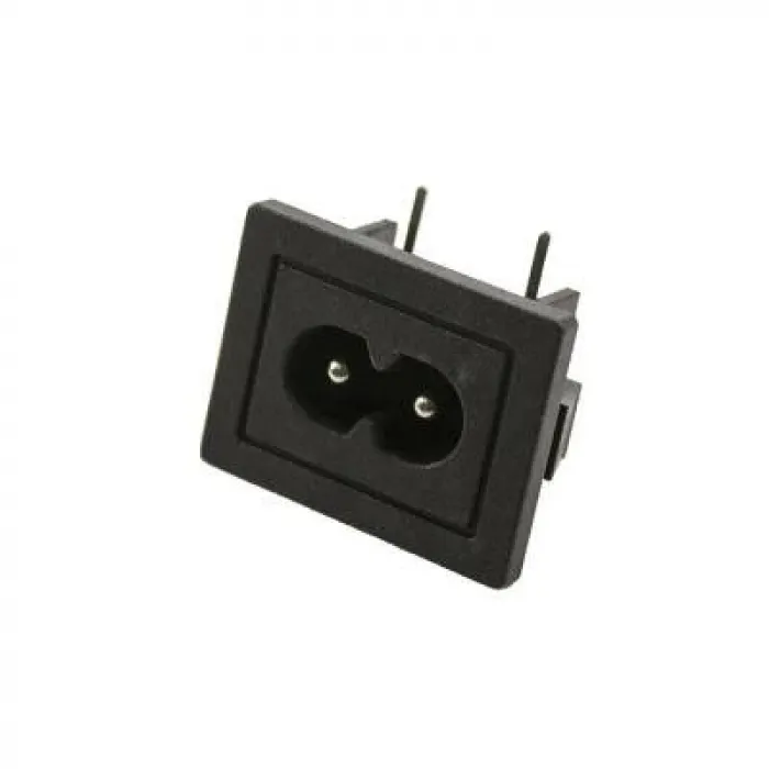 IEC320 C8 Erkek Power Soketi 90 Derece