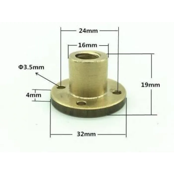 T10 Trapez Somun - Tek Başlangıçlı 10mm