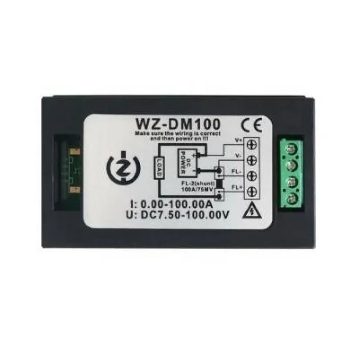 WZ-DM100 100V 100A Voltmetre Ampermetre - 75mV Şönt Direnç
