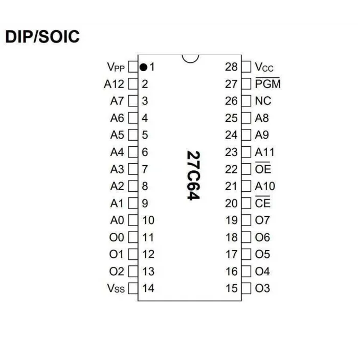 27C64 - FDIP28W EEPROM Entegresi