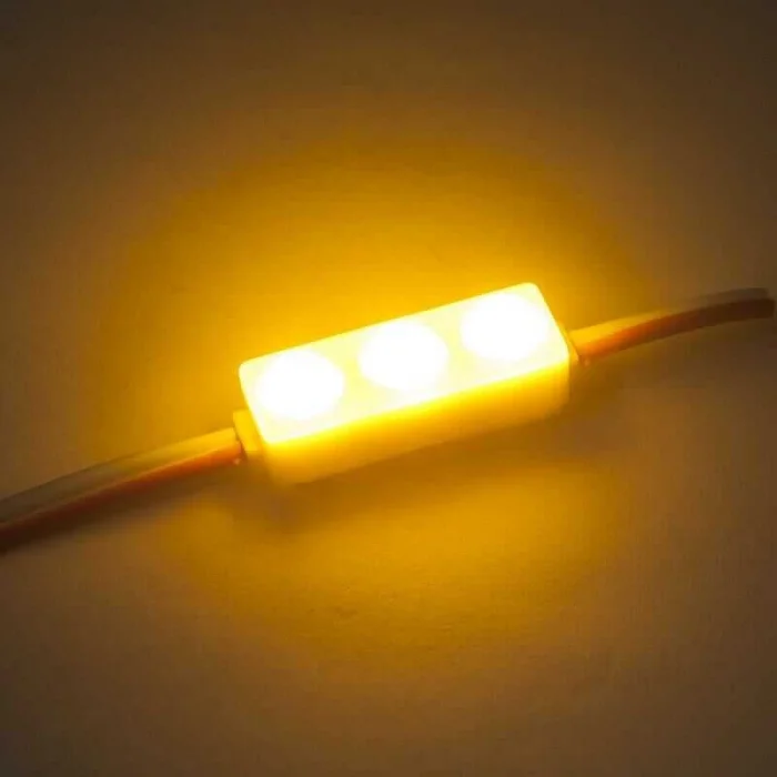 3lü Mercekli Mini Modül Led - Sarı 12V 0.5W