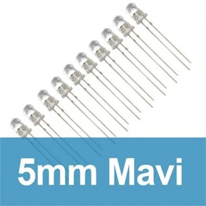 5mm Şeffaf Mavi Diyot LED