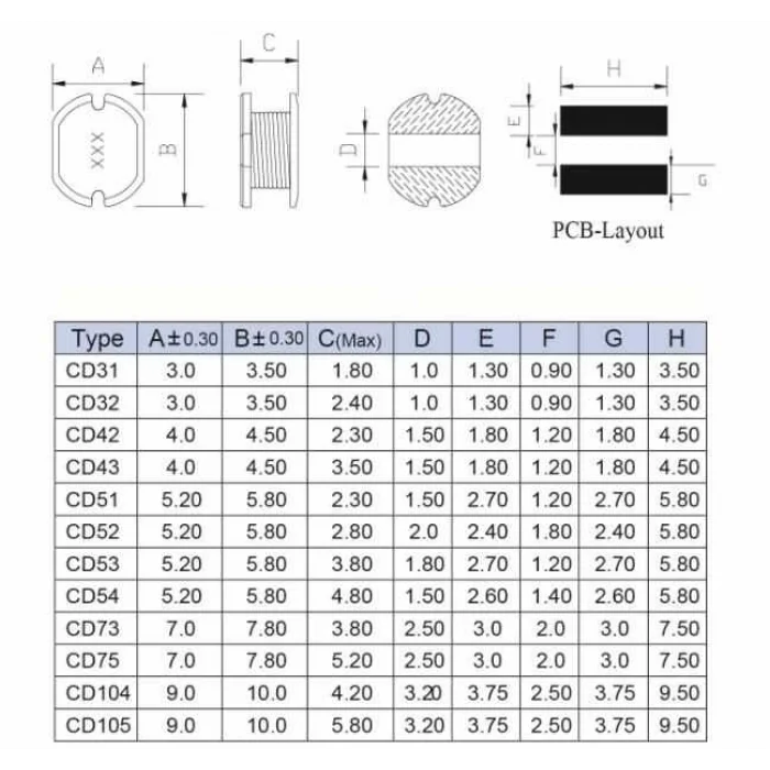 CD105 3.3UH SMD Bobin