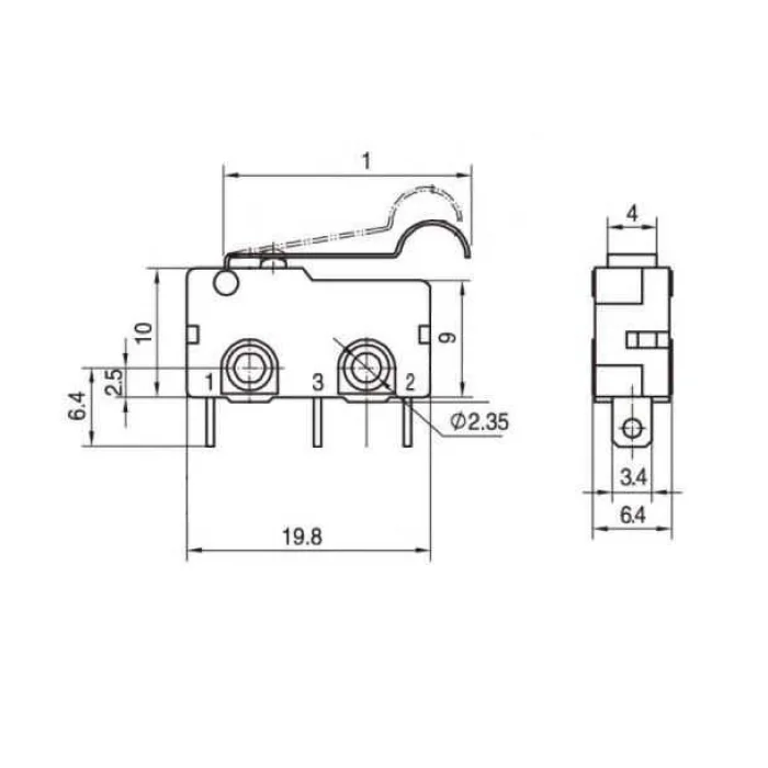 KW4A Micro Switch 3-Pin