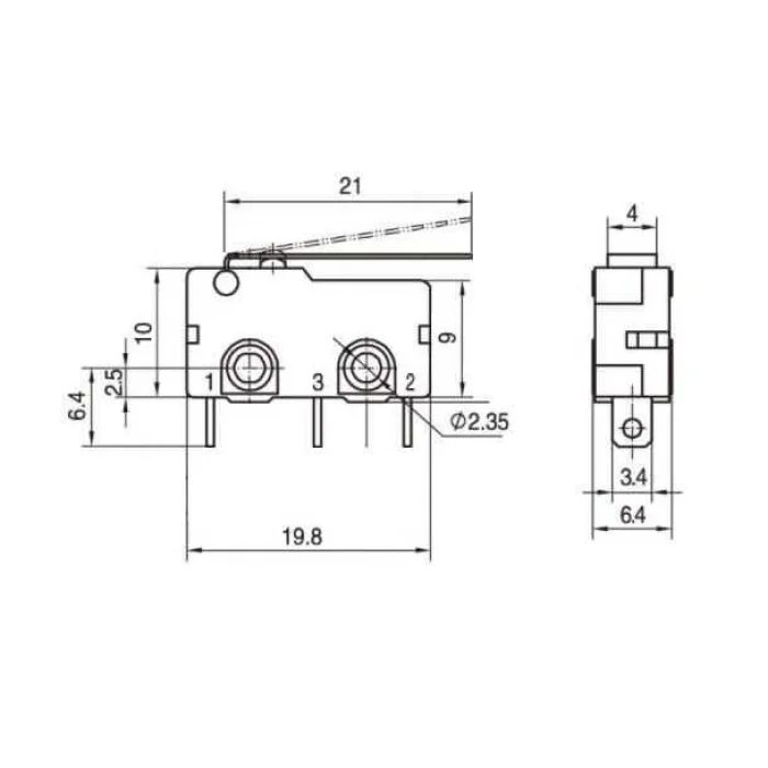 KW4A Micro Switch 3-Pin