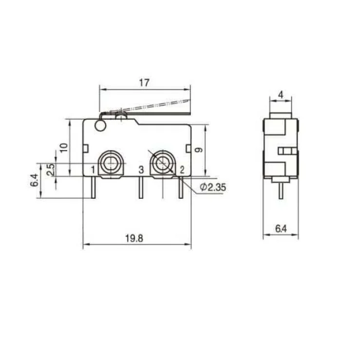 KW4A Micro Switch 3-Pin PCB Tip