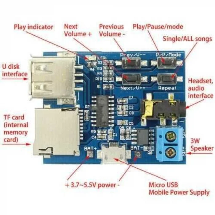Mono 3W Amfi Devresi / MP3 Çalar Devresi