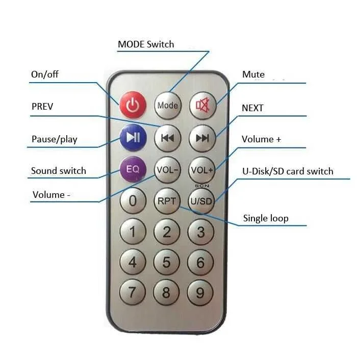 MP3 Kumandalı Bluetooth Amfi Devresi SD Kart + USB