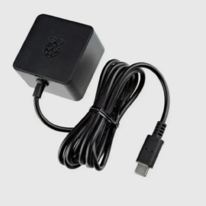 Raspberry Pi 5 Lisanslı Güç Adaptörü Type-C Siyah