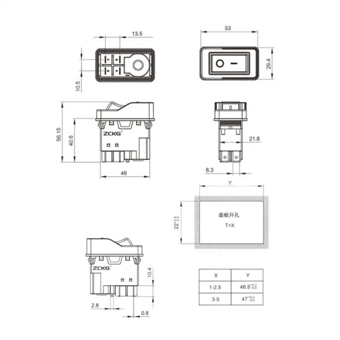 ZCD-02C 5-Pin Elektromanyetik Switch