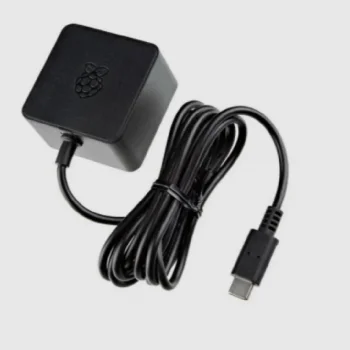 Raspberry Pi 5 Lisanslı Güç Adaptörü Type-C Siyah