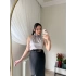 Boğazlı Kolsuz Bluz Gri