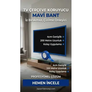 TV Çerçeve Koruyucu Mavi Bant - İz Bırakmaz & Çizilme Önleyici, 4CM, 200METRE, mavi, koruyucu bant