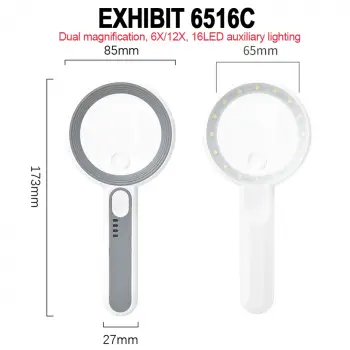 BÜYÜTEÇ, USB, TYPE-C SARJLI, 16 LED IŞIKLI, BÜYÜTEÇ , 6X + 12X BÜYÜTME, MAGNIFIER