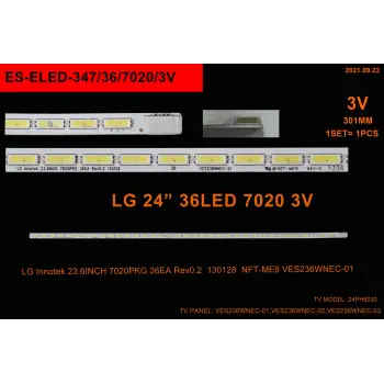LG, Innotek 23.6INCH 7020PKG 36EA Rev0.2, 130128, NFT-ME9, VES236WNEC-01, 24PH5030, SEG 24 , 242226B, TV LED BAR