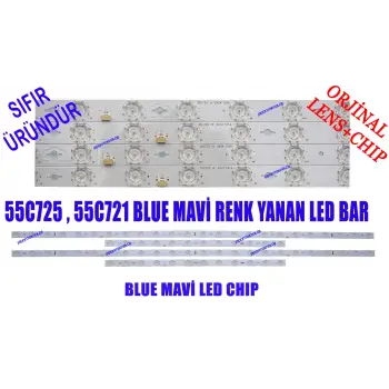 TCL, 55C725, 55C721, 55C728, LED BAR, BACKLIGHT, PANEL LEDLERİ, 55C725 A 2X24 1026, 55C725 B 2X12 1014, LVU550NDEL, CS9W66 V2, ST5461D12-6