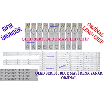 VESTEL 65Q9900, 65QA9700 LED BAR, REGAL 65R854UQ LED BAR, TOSHIBA, TOSHIBA 65QA5D63DT, LED BAR, RF-CF650001AE30-0801, RF-CF650001CE30-0801, RF-CF650001DE30-0501, RF-CF650001BE30-0501, BLUE