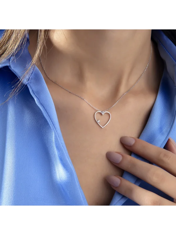 0.06 Ct F SI 2.42 gr 14 K JWD Pırlanta Kolye