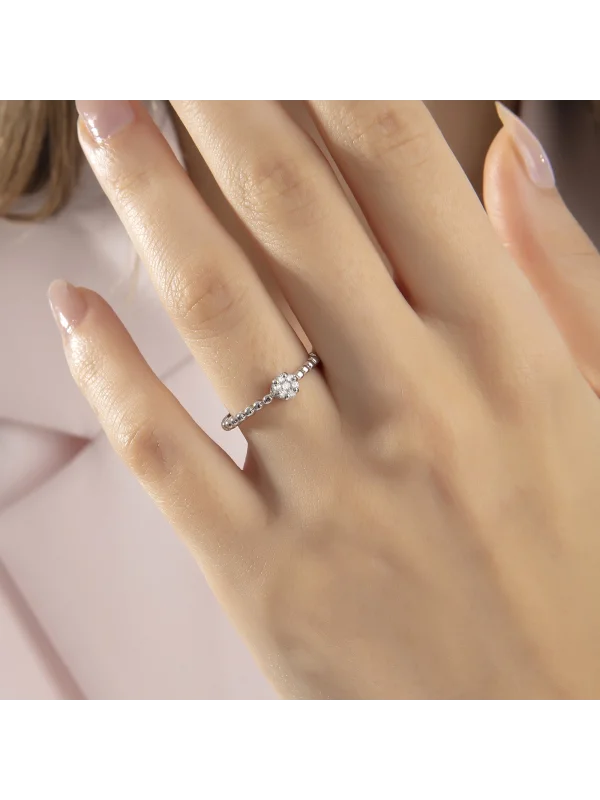 0.10 Ct F SI 1.95 gr 14 K JWD Pırlanta Tasarım Yüzük