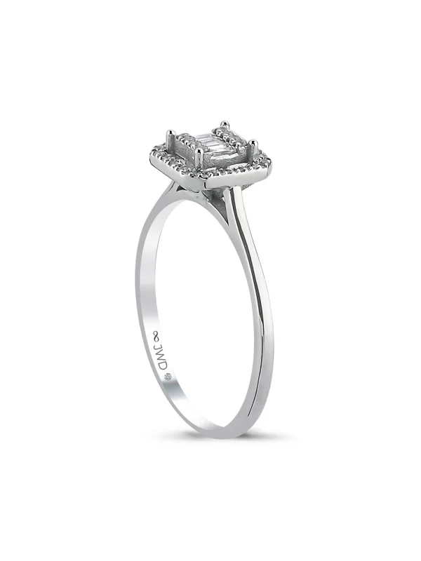 0.14 Ct F SI 1.50 gr 14 K JWD Pırlanta Baget Yüzük