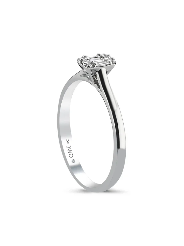 0.14 Ct F SI 2.30 gr 14 K JWD Pırlanta Baget Yüzük