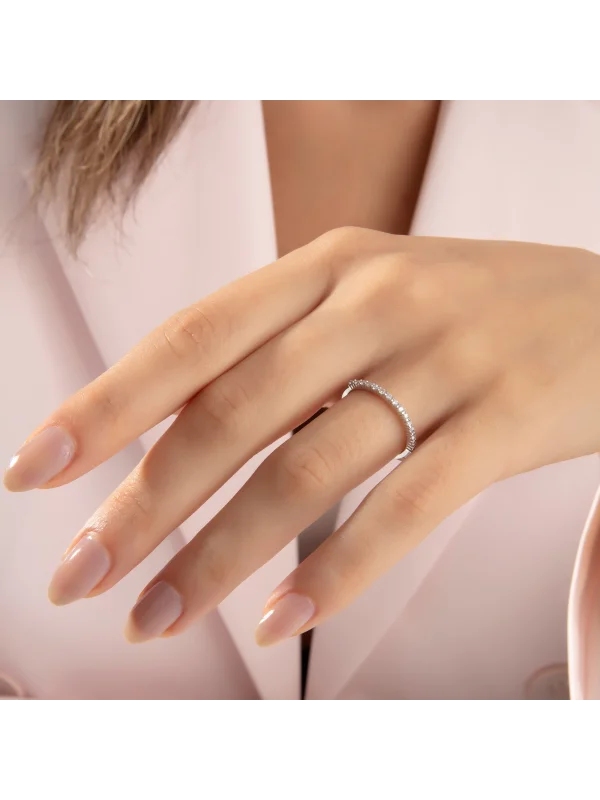 0.17 Ct F SI 1.21 gr 14 K JWD Pırlanta Yarım Tur Yüzük