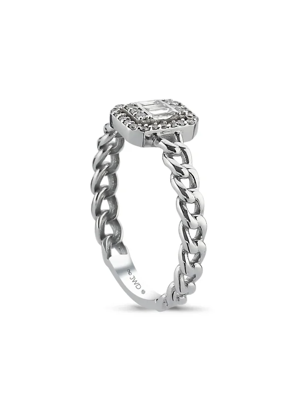 0.18 Ct F SI 2.08 gr 14 K JWD Pırlanta Baget Yüzük