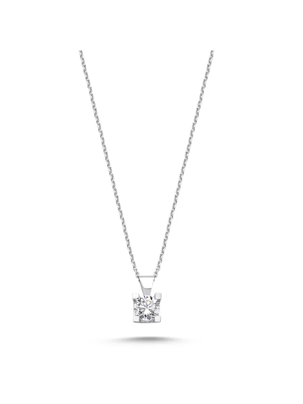 0.18 Ct F SI 2.08 gr 14 K JWD Pırlanta Tek Taş Kolye