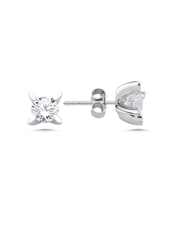 0.22 Ct F SI 1.37 gr 14 K JWD Pırlanta Tek Taş Küpe