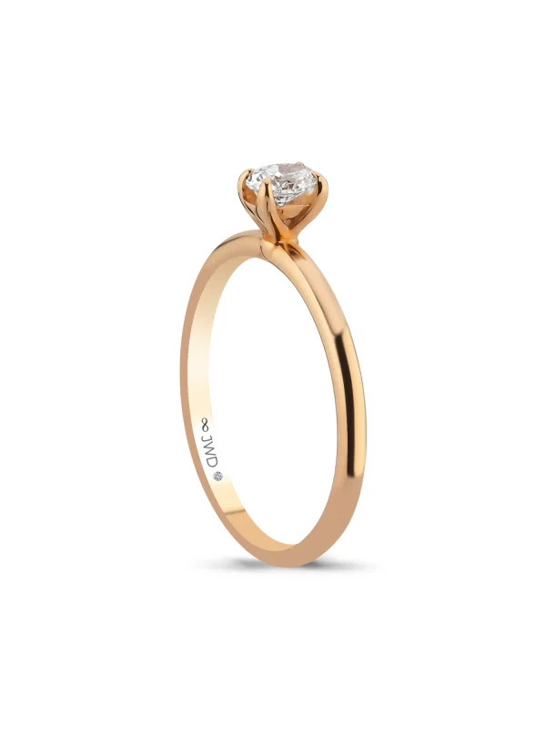 0.26 Ct F SI 1.87 gr 14 K JWD Pırlanta Oval Yüzük