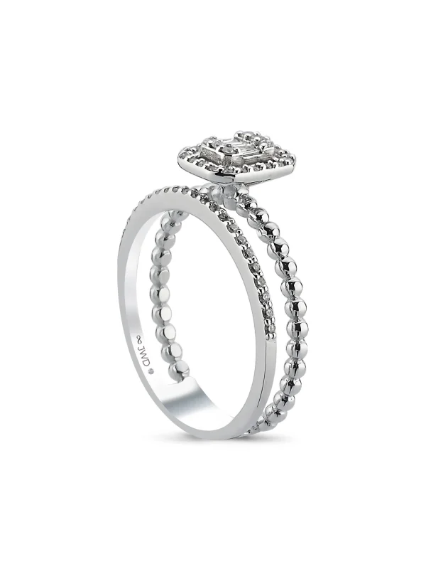 0.28 Ct F SI 3.27 gr 14 K JWD Pırlanta Baget Yüzük