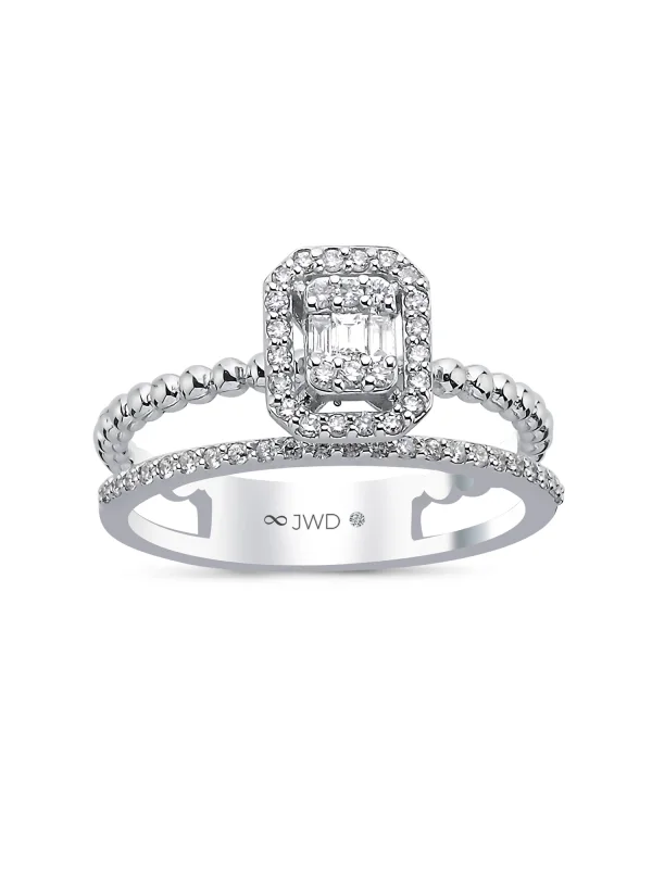 0.28 Ct F SI 3.27 gr 14 K JWD Pırlanta Baget Yüzük