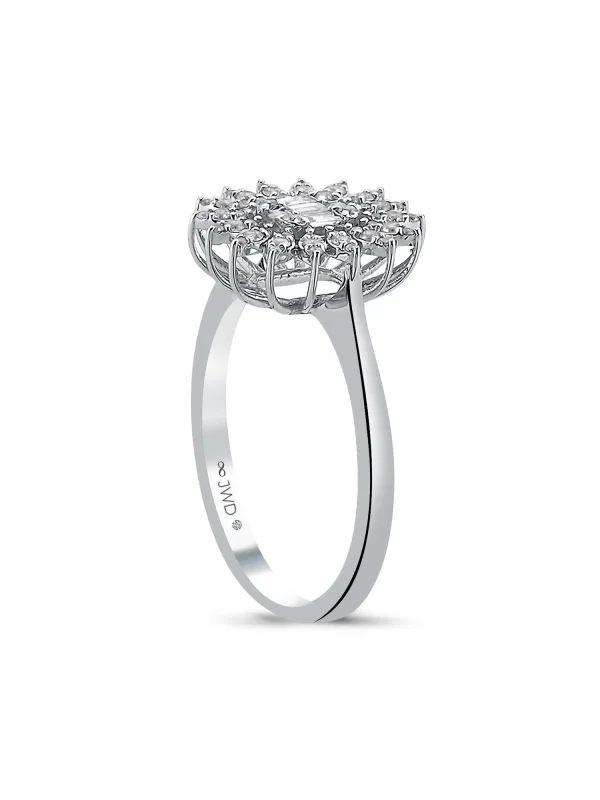 0.31 Ct F SI 2.32 gr 14 K JWD Pırlanta Baget Yüzük