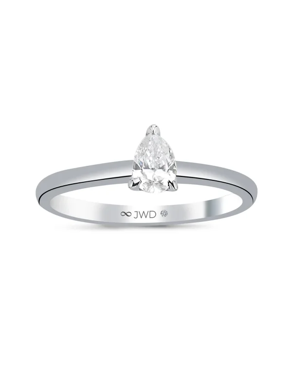 0.32 Ct F SI 2.09 gr 14 K JWD Pırlanta Damla Yüzük