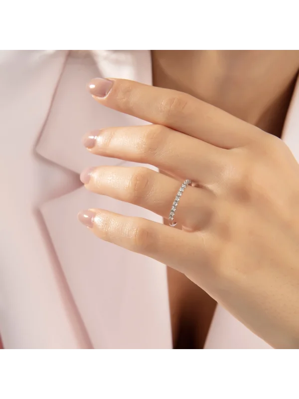 0.36 Ct F SI 1.41 gr 14 K JWD Pırlanta Yarım Tur Yüzük