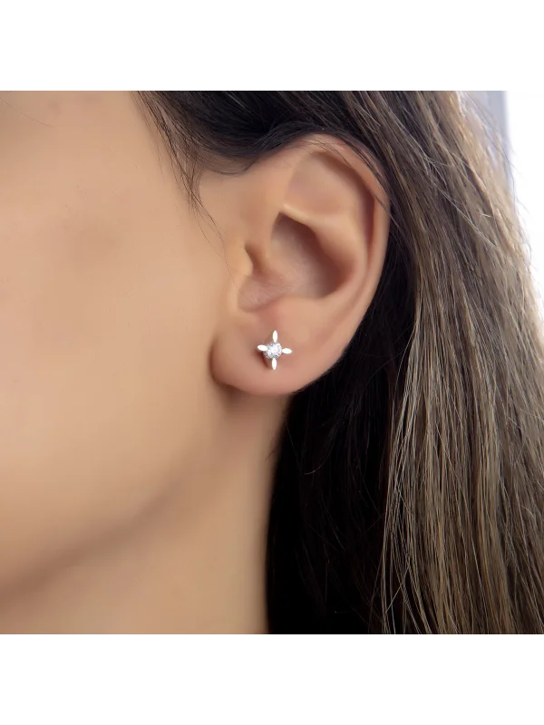 0.36 Ct F SI 1.59 gr 14 K JWD Pırlanta Tek Taş Küpe