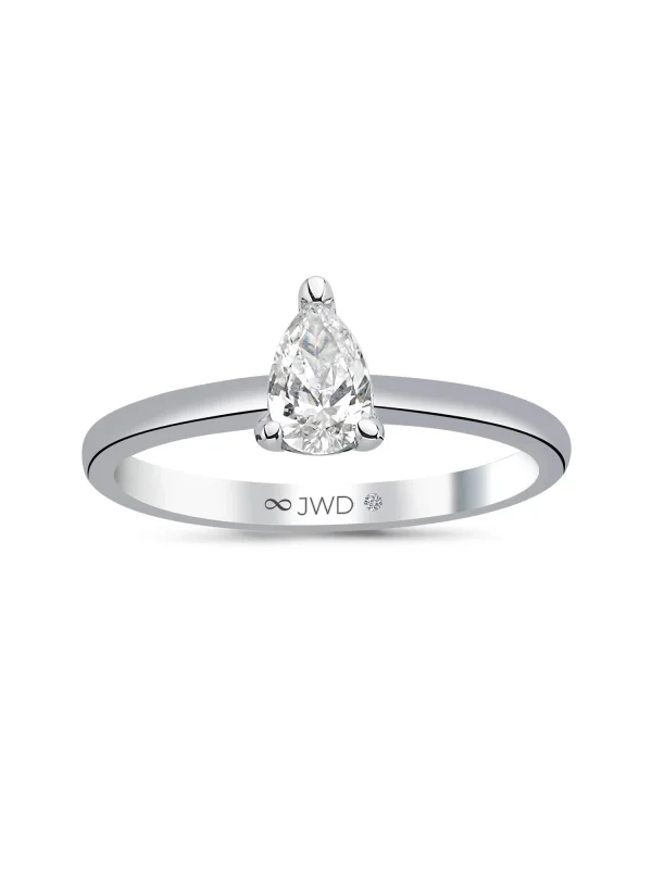 0.39 Ct F SI 2.21 gr 14 K JWD Pırlanta Damla Yüzük