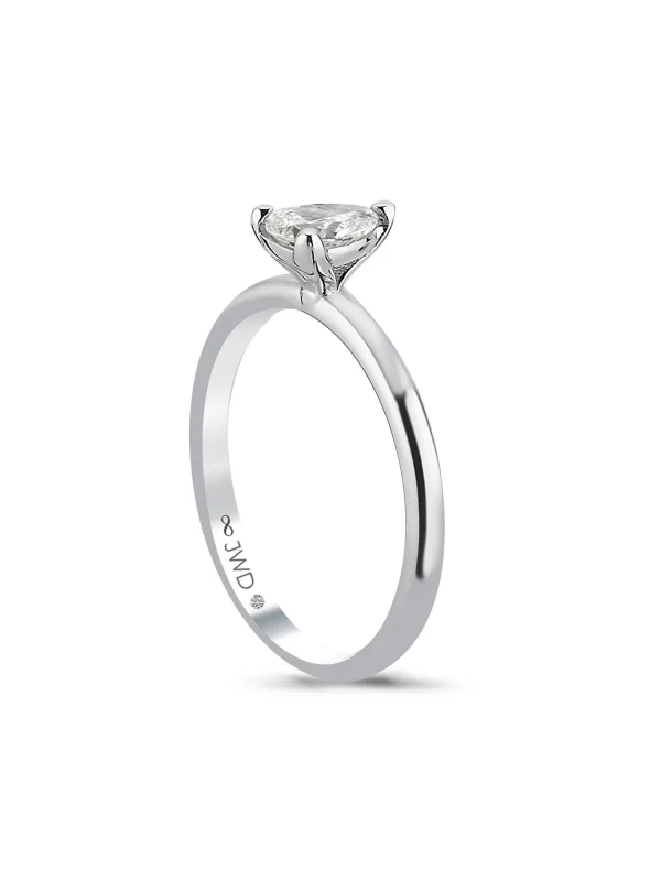 0.39 Ct F SI 2.21 gr 14 K JWD Pırlanta Damla Yüzük