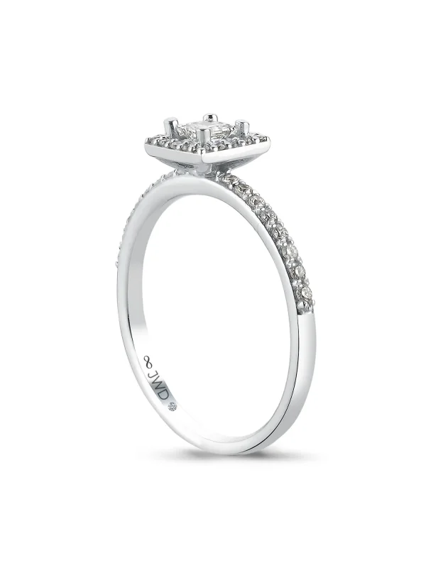 0,39 CT F G / VS - SI JWD PIRLANTA PRENSES TEKTAŞ YÜZÜK