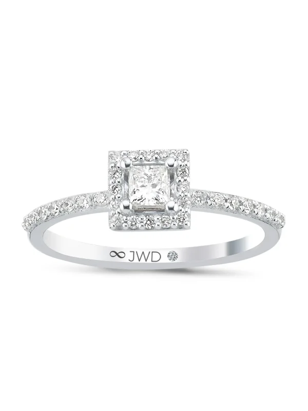 0,39 CT F G / VS - SI JWD PIRLANTA PRENSES TEKTAŞ YÜZÜK