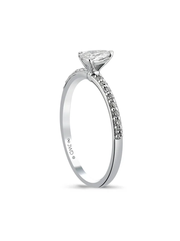 0.43 Ct F SI 1.72 gr 14 K JWD Pırlanta Damla Yüzük