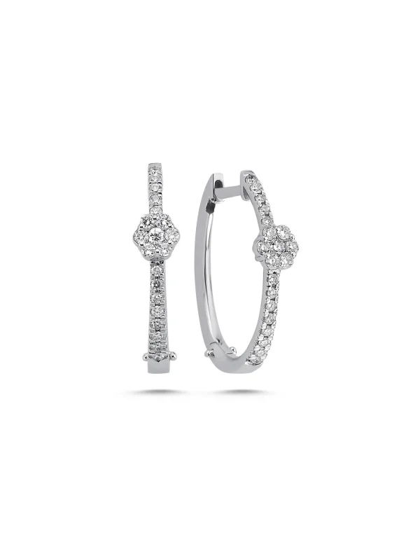 0.43 Ct F Vs-SI 2.00 gr 14 K JWD Pırlanta Halka Küpe