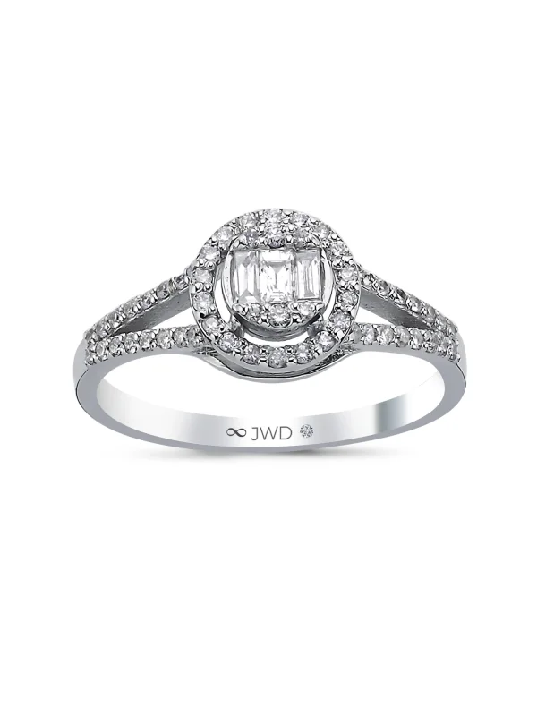 0.43 Ct F SI 2.75 gr 14 K JWD Pırlanta Baget Yüzük