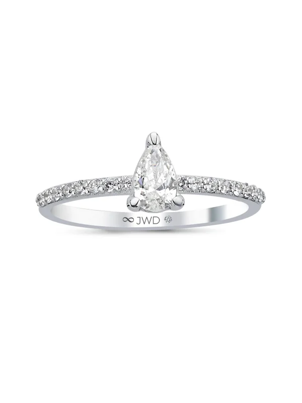 0.49 Ct F SI 1.88 gr 14 K JWD Pırlanta Damla Yüzük
