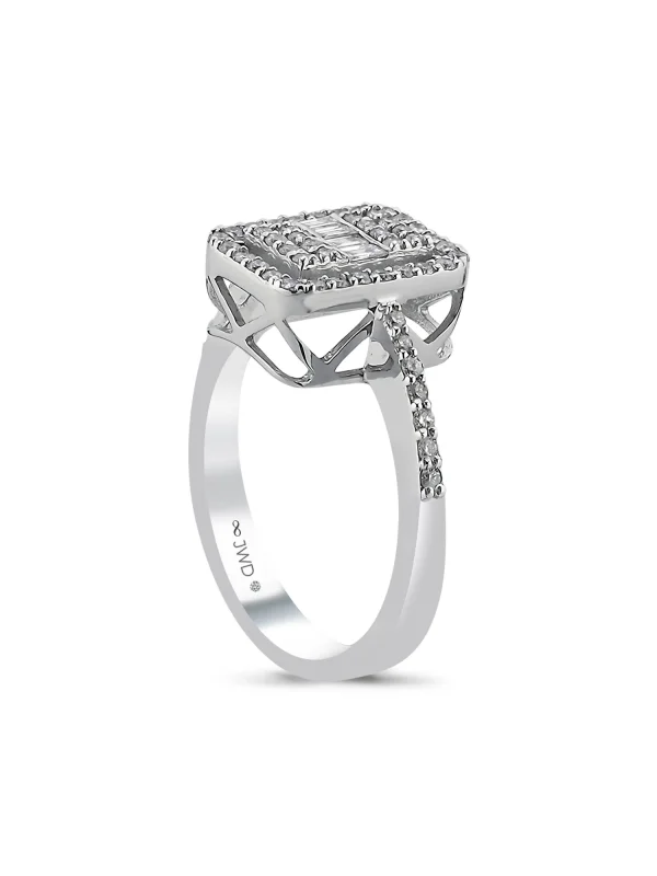 0.50 Ct F SI 3.93 gr 14 K JWD Pırlanta Baget Yüzük