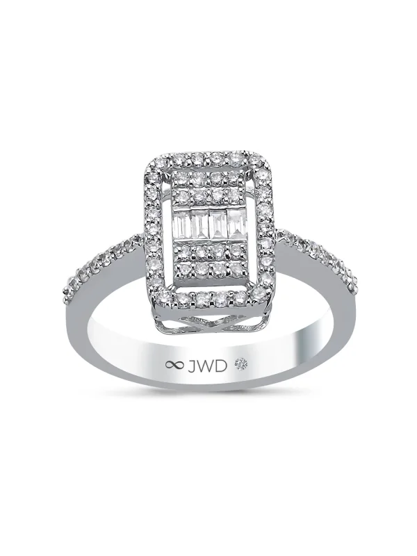 0.50 Ct F SI 3.93 gr 14 K JWD Pırlanta Baget Yüzük