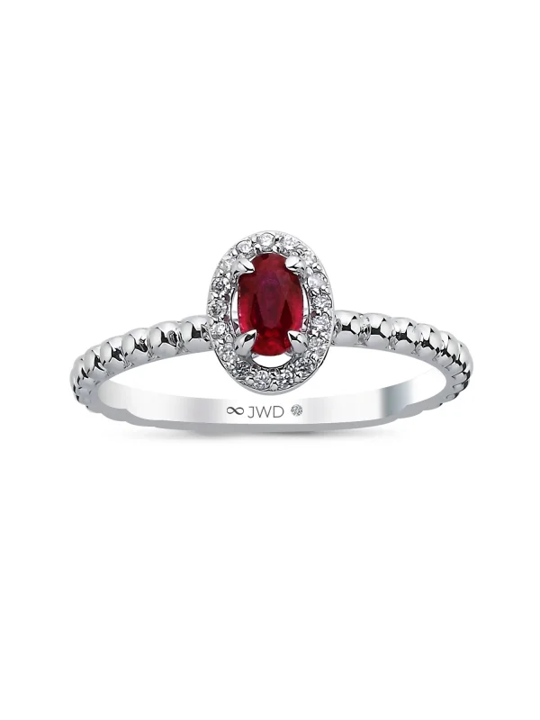 0.51 Ct F SI 2.11 gr 14 K JWD Pırlanta Yakut Yüzük