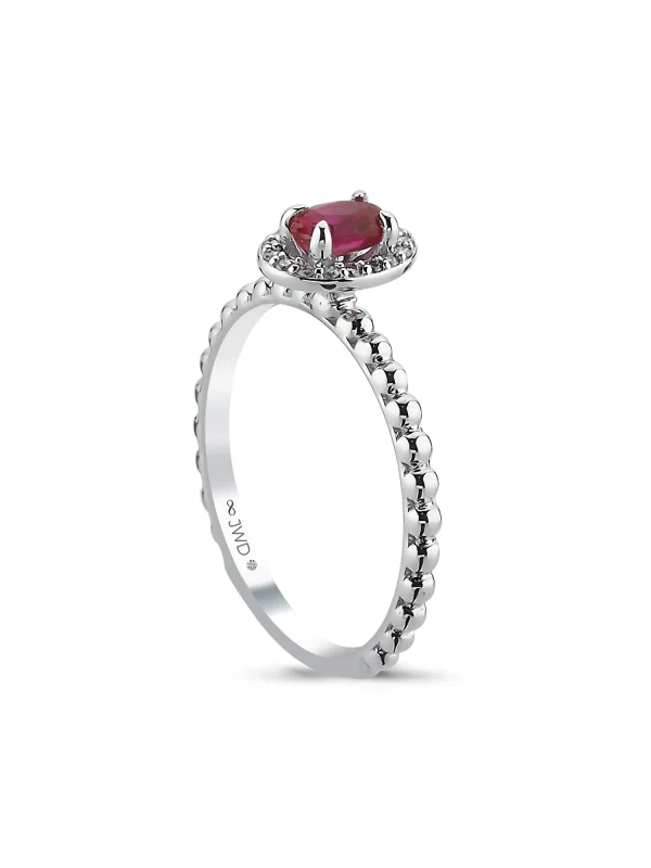 0.51 Ct F SI 2.11 gr 14 K JWD Pırlanta Yakut Yüzük