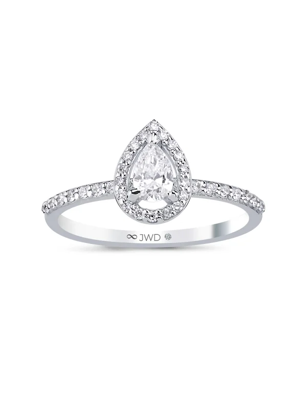 0.53 Ct F SI 2.09 gr 14 K JWD Pırlanta Damla Yüzük