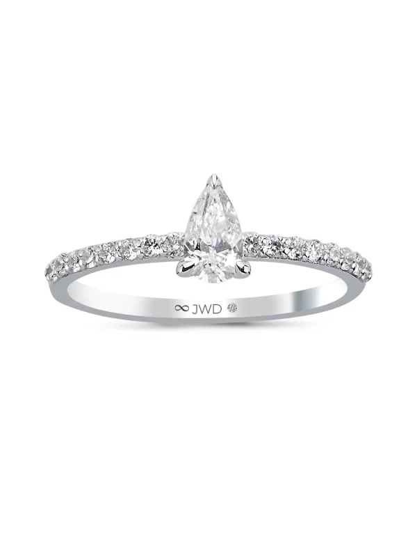 0.54 Ct F SI 1.74 gr 14 K JWD Pırlanta Damla Yüzük